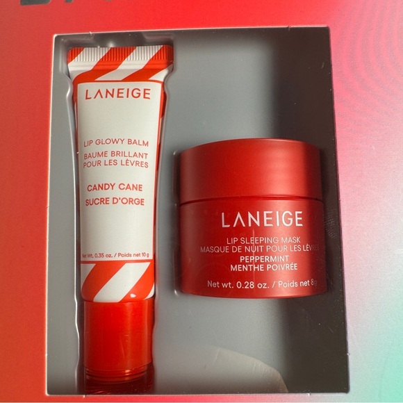Laneige Divine Lip Duo Candy Cane Peppermint Lip Glowy Balm Sleeping Mask - Picture 3 of 10